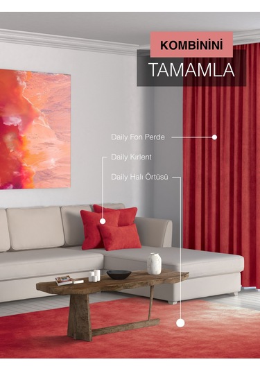 Br Perle Home Daily Series Kırmızı Kırlent Yastık Kılıfı Gelincik