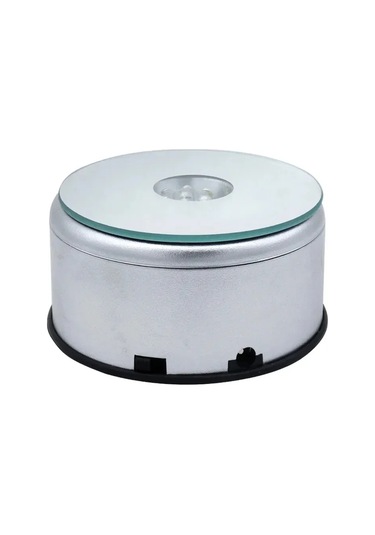 Teltree Renkli Döner Led Işık Tabanlı Kristal Dekoratif Alet - 3d İç Kazı Desenli, Usb İle Beslenen 8cm Sürekli Işık Gösterim Tabanı Diğer