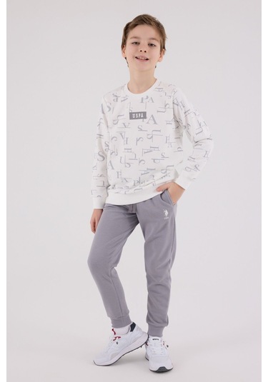 Lisanslı Erkek Çocuk Alt Üst 2 Parça Eşofman Takımı Us2230 BEYAZ