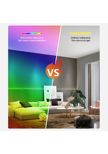 Akıllı Plafonyer Akıllı Tavan Lambası Yuvarlak Uzaktan Kumanda Çok Renkli