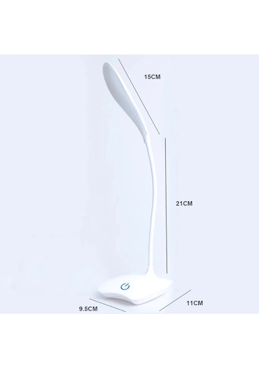 Taşınabilir Ve Ayarlanabilir Beyaz Renk Dokunmatik Şarjlı Masa Lambası Kitap Okuma Lambası Çok Renkli