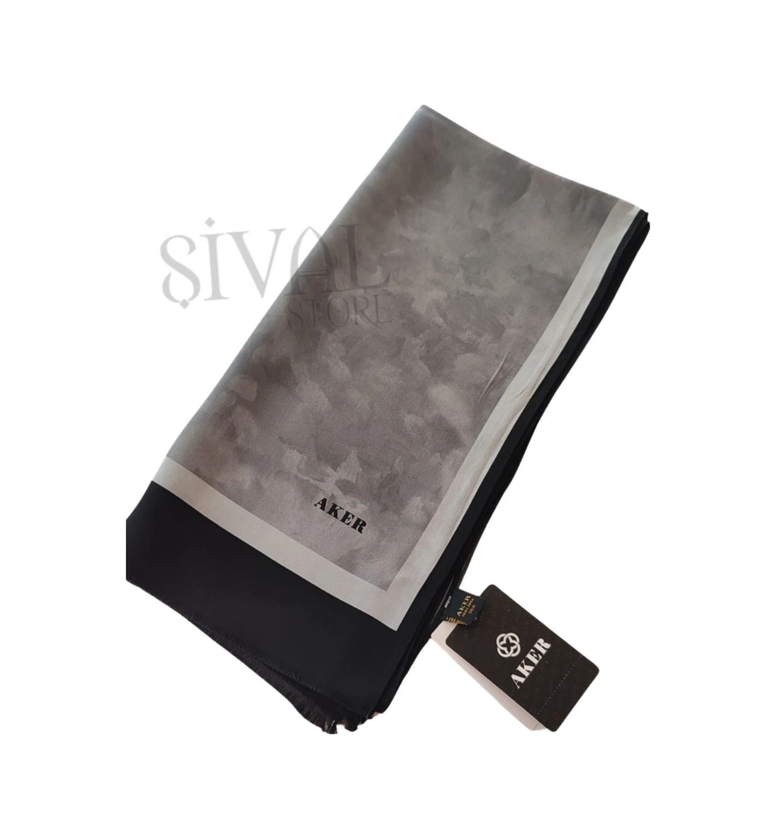 Gri Aker İpek Jakar Fular 311 Gri