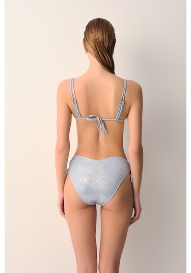 Suwen Pearl Üçgen Bikini Üst Sb2666513211321 Mavi