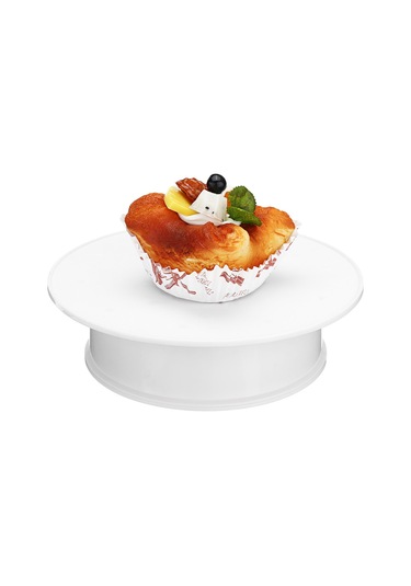 Yuvarlak Beyaz Kadife Elektrik Motorlu 360 Dönen Beyaz Diğer