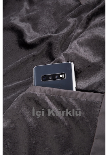 Su Ve Rüzgar Geçirmez Kürklü Softshell Erkek Mont-Siyah