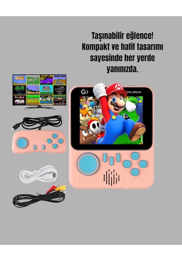 Şarjlı 3.5 İnç Retro Oyun Konsolu