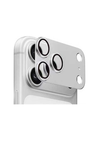 Adige İphone 17 Pro Kamera Lens Koruyucu Gümüş + Ekran Koruyucu Gümüş