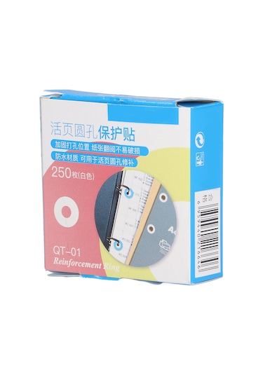 Moveevo Pvc Su Geçirmez Delik Takviyesi Stickerları - 250 Adet/kutu, Dosya-fotoğraf Koruma, Dıy Dekor, Zımba Delik Tamiri, Beyaz 6mm İç/15mm Dış Çap 250 Adet