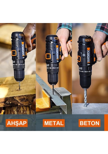 Worx WX370.9 20 V Aküsüz Profesyonel Şarjlı Darbeli Matkap