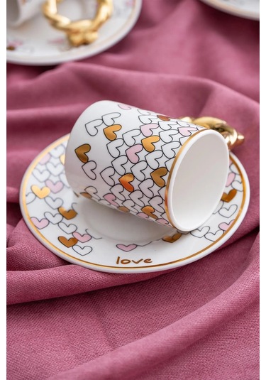 Acar Juliette 6 Kişilik Kahve Fincanı Takımı 90 Ml Pembe 06013