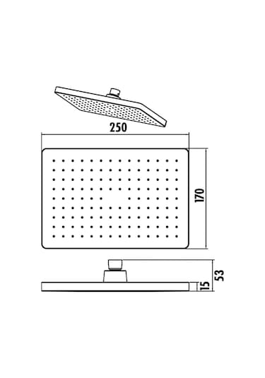Creavit Sh630sm Tepe Duş Sistemi Kare Mat Siyah