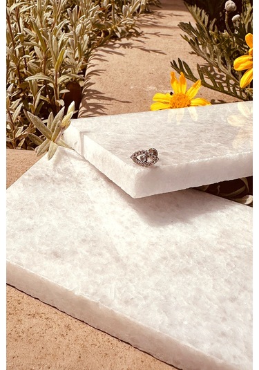 Göz Eye Tasarım Zirkon Taşlı Gümüş Renk 316l Stainless Steel Çelik Piercing Tragus Helix