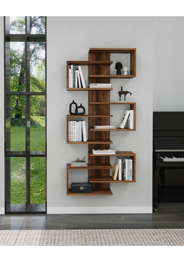 Arnetti Lotus Kitaplık Ve Duvar Rafı Ceviz
