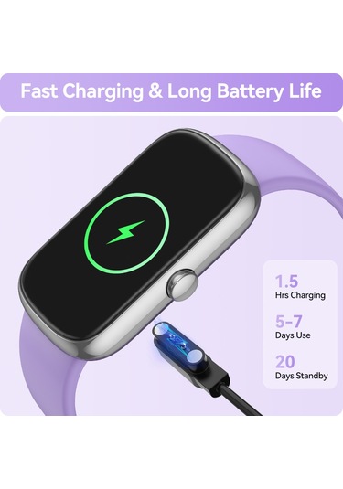 Geeroyoo JZR-GY Kalp Atış Hızı Uyku Takip Ip68 Takipçili Adım Sayar Mor Akıllı Saat (İthalatçı Garantili)