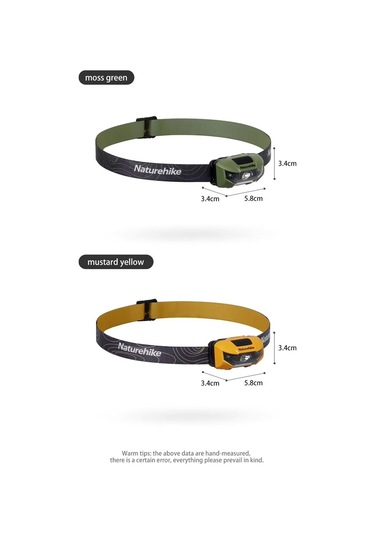Naturehike Hakino 210 Lümen Kafa Lambası Mustard Yellow Çok Renkli