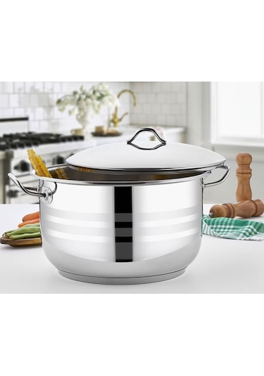 Gülsan Mega Derin Büyük Çelik Tencere Aşure Tenceresi 45 CM