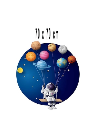 Mega Gezegen Kapı Duvar Çocuk Odası Sticker 70x70 Cm