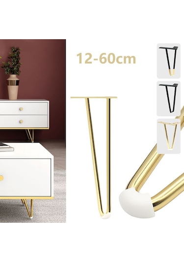 Sones Lh-s0006 Metal Mobilya Destek Ayakları, Yükseklik: 25cm Siyah Altın