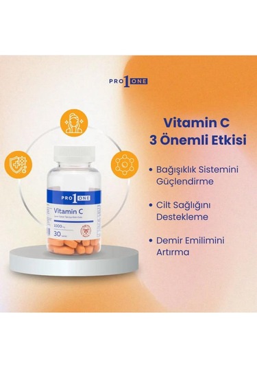 Pro 1 One C Vitamini İçeren Gıda Takviyesi 30 Tablet