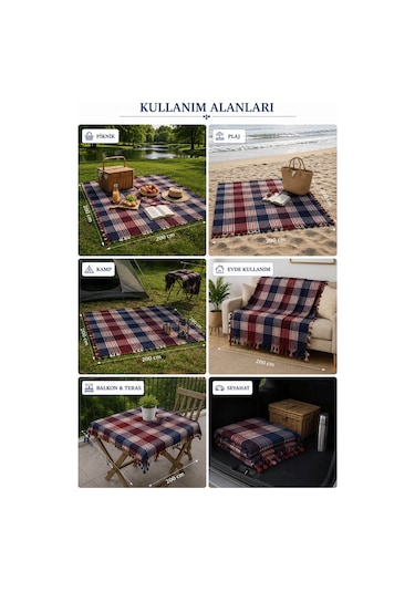 200x200 Cm Büyük Battal Boy Sofra Bezi Piknik Masa Örtüsü Maxi Renkli