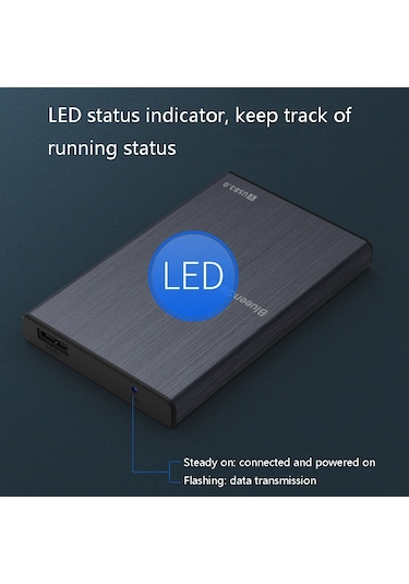 Sones Blueendless U23t 2,5 İnç Mobil Sabit Disk Kutusu Usb3.0 Dizüstü Bilgisayar Harici Sata Seri Port Ssd, Renk: Kırmızı