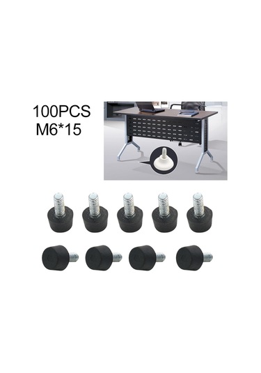 100 Adet Ayarlanabilir Ayak Pedi Mobilya Vida Destek Saplaması, M6x15 Diğer