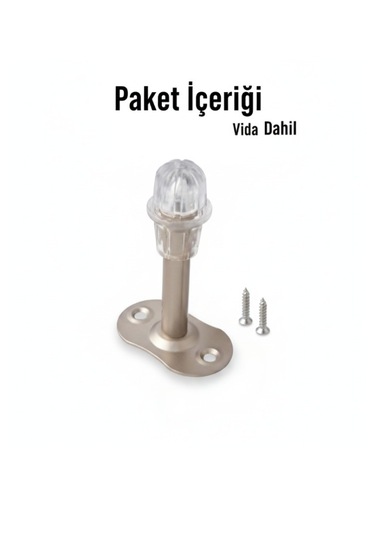 Silikon Uçlu Metal Kapı Stoperi 5 Adet Kapıya Monte Kapı Tamponu Sessiz Darbe Emici