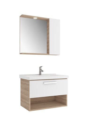 Kale Trevi Beyaz-meşe Banyo Dolabı Takımı 80 Cm Ahşap