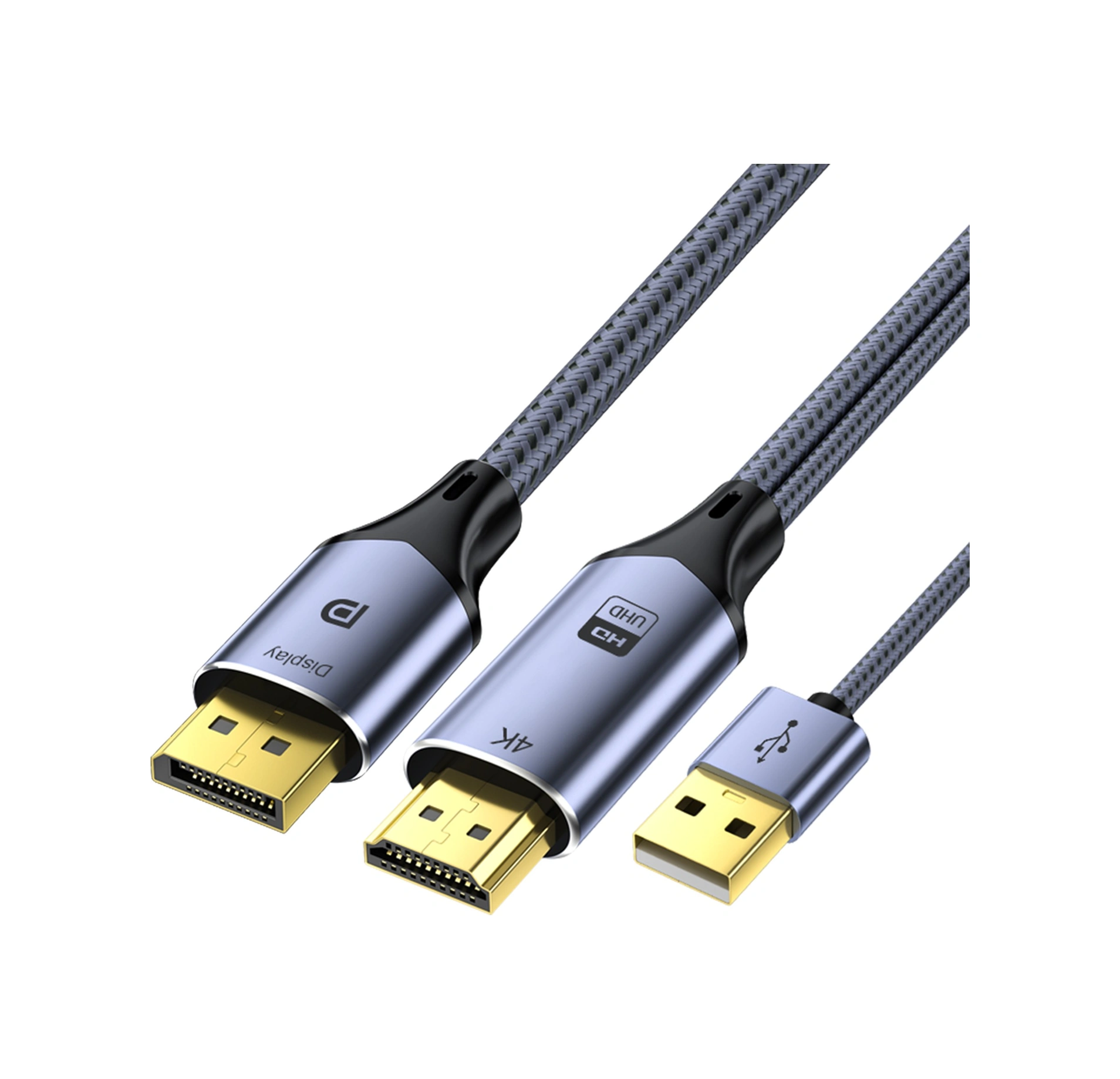 Veggieg Hdmı To Displayport Dp 4k 60hz Usb Görüntü Aktarma Kablosu 2 Metre