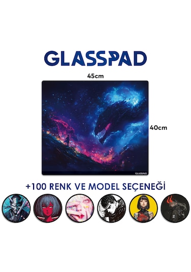 Glasspad Cam Mouse Pad - Premium Temperli Cam - 45x40 Cm Medium Celestial Dream