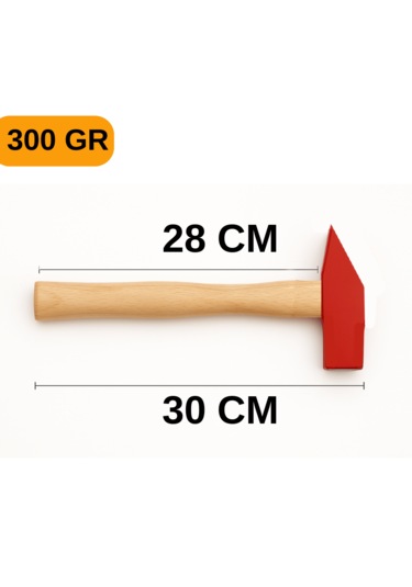 300gr Çelik Başlı Ergonomik Ahşap Saplı Çift Taraflı Çekiç