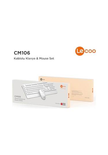 Lecoo CM106 USB Kablolu Türkçe Q Klavye & Mouse Set
