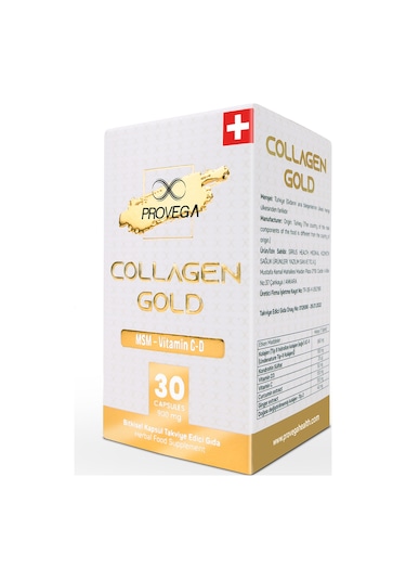 Provega Collagen Gold Kolajen MSM Vitamin C ve D Vitamin 30 Kapsül