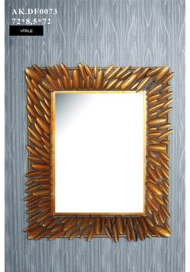 Vitale Kabuklu Model Dikdörtgen Ayna Gold Ak.Df0073 Sarı