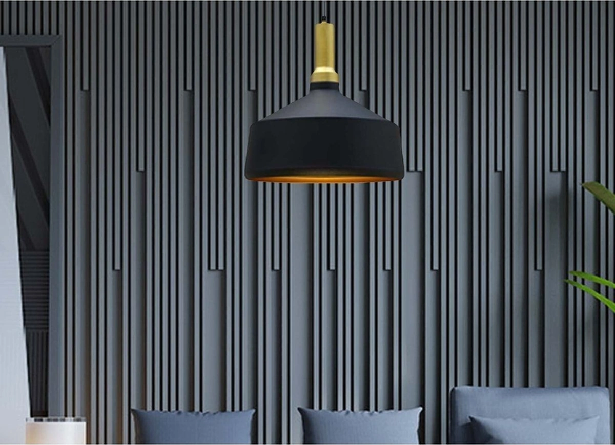 Geniş Siyah Tekli Avize Salon Mutfak Oturma Odası Hol Otel Cafe Lamba Dükkan Mağaza Avizeleri Siyah