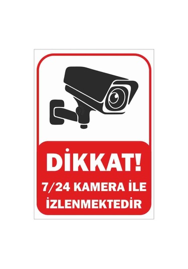 7/24 Kamera Ile Izlenmektedir Uyarı Yönlendirme Levhası 25 35 Cm