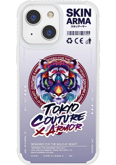İphone 13 Uyumlu Kılıf Skinarma M-safe Uyumlu Kaplan Desenli Airbag Tasarımlı Tasu Kapak Şeffaf