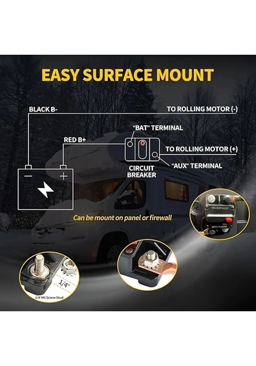 Motion003 70a 3 Adet Otomotiv Filtre Tutucuları 20a-300a Amp Su Geçirmez Otomatik Devre Kesici Anahtar Koruma Reset Otomotiv Tekne Devre Koruyucuları