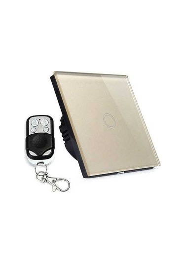 Fastbuy 86mm 1 Grup Akıllı Ev Işık Anahtarı, Rf433 Uzaktan Kumanda, Ac 110-240v, Altın Kaplama Ev Tipi Otomasyon Sistemi