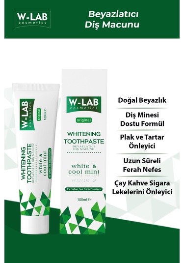 W-Lab Beyazlatıcı Diş Macunu 100 ML