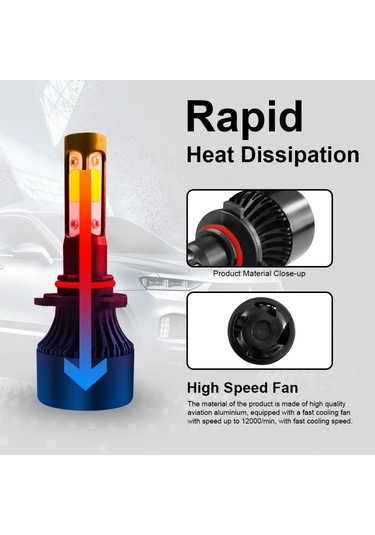 Sones 2 Adet S2 9005 / Hb3 / H10 Dc9-36v / 25w / 6000k / 2500lm Ip68 Araba Led Far Lambaları Soğuk Beyaz