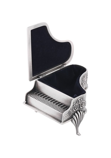 Springsun Gül Oyma Desenli Piyano Şekilli Çinko Alyuminyum Küçük Mühür Kutusu - Zarf, Küpe, Yüzük Saklama Kutusu Diğer