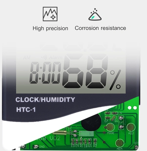 Tongxida Anasayfa Termometre Higrometre - İç Mekan Sıcaklık Ve Nem Ölçer, Alarmlı Saat, Büyük Lcd Ekran, Max/min Hafızalı Htc-