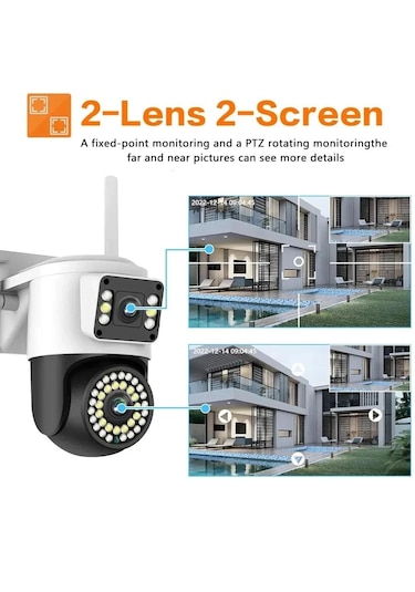 Yeni Çift Lens Kablosuz Ip Kamera Güvenlik Kamerası