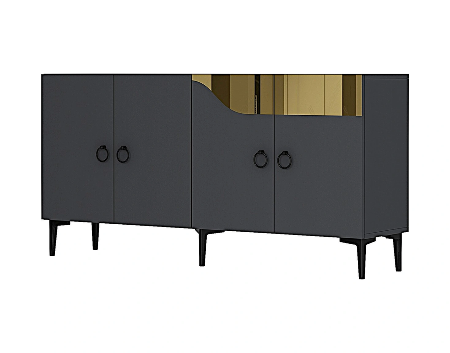 Ka1514ag Gama150 Konsol, Kahve Köşesi, Tv Sehpası Antrasit-gold 150cm Antrasit