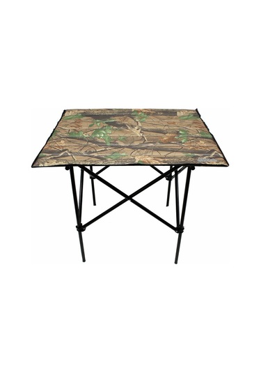 Gray Wolf Orman Desenli Katlanır Kamp Masası Taşıma Çantalı Km702 Ahşap - Kahverengi