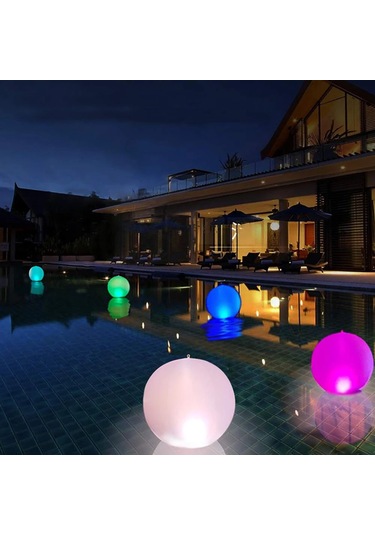13 Renk Yüzer Havuz Işıkları 40cm Büyük Şişme Havuz Plaj Topu Su Çok Renkli