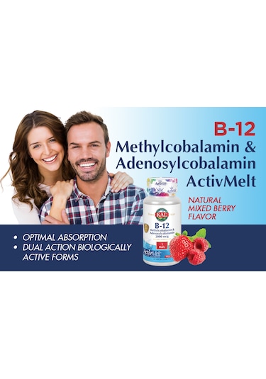 B-12 Adenosylcobalamin, Strawberry, 1,000 Mcg, 90 Micro Pastil Adenosylcobalamin B12 Vitamini Premı.um