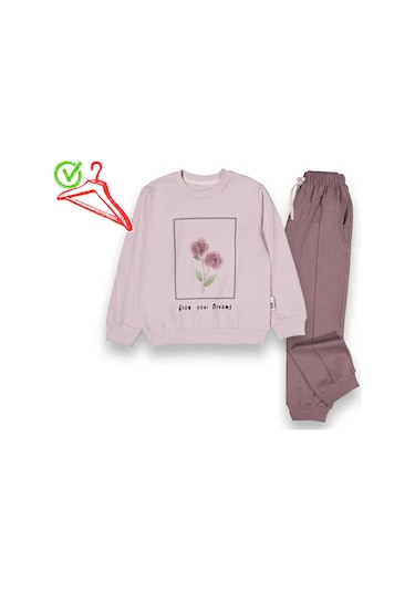 Kız Çocuk Takım Baskılı 00074 Mor