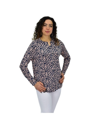 Kadın Uzun Kol Düğmeli Bluz Bgl-st04683 Pudra